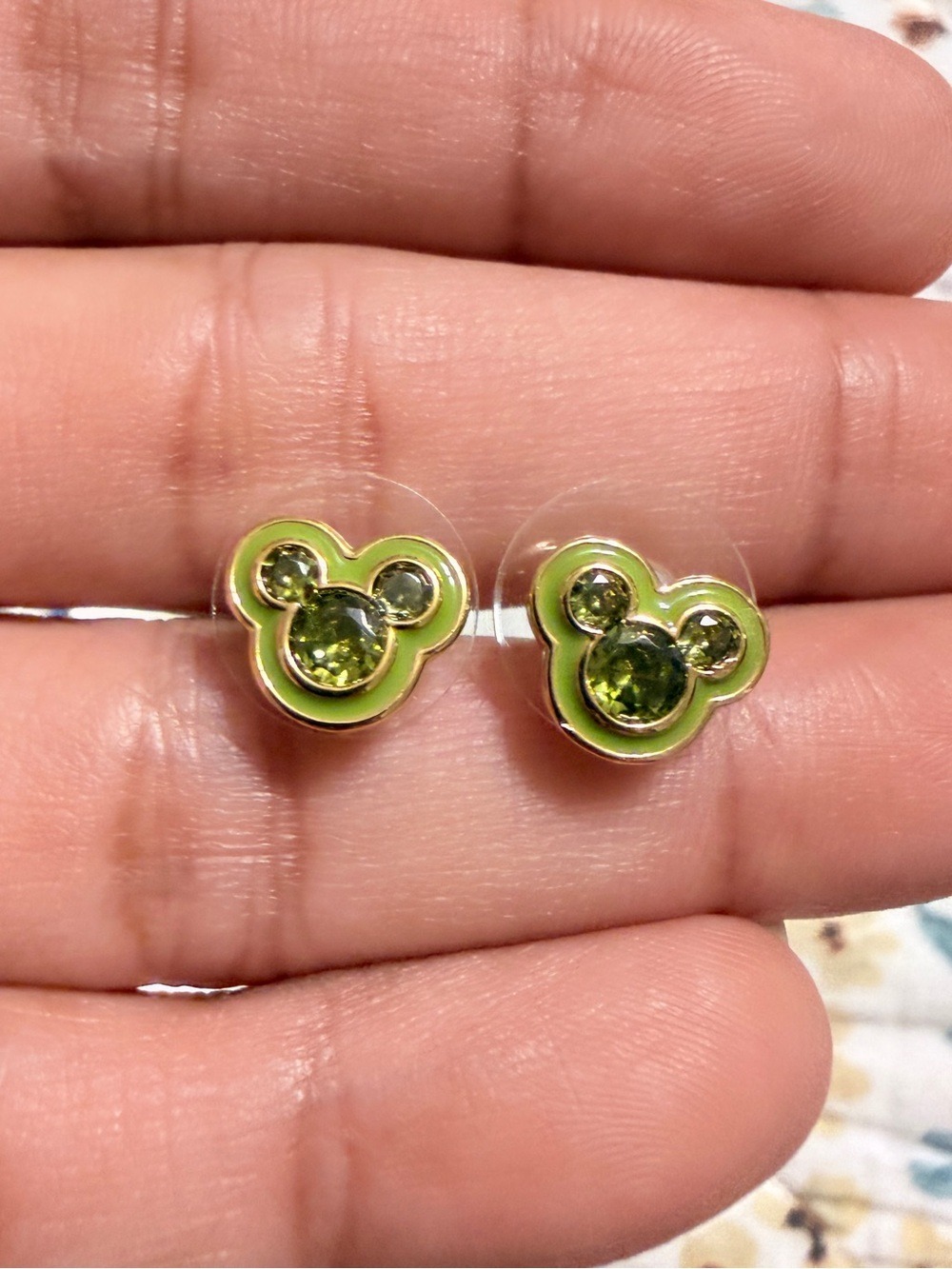 2018 Disney Minnie Mouse Enamel Birthstone Stud Earrings – Green